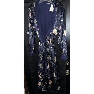 Go Softly Lined Women's long sleeve floral Blue Sz XL X-Large Blue Floral shirt